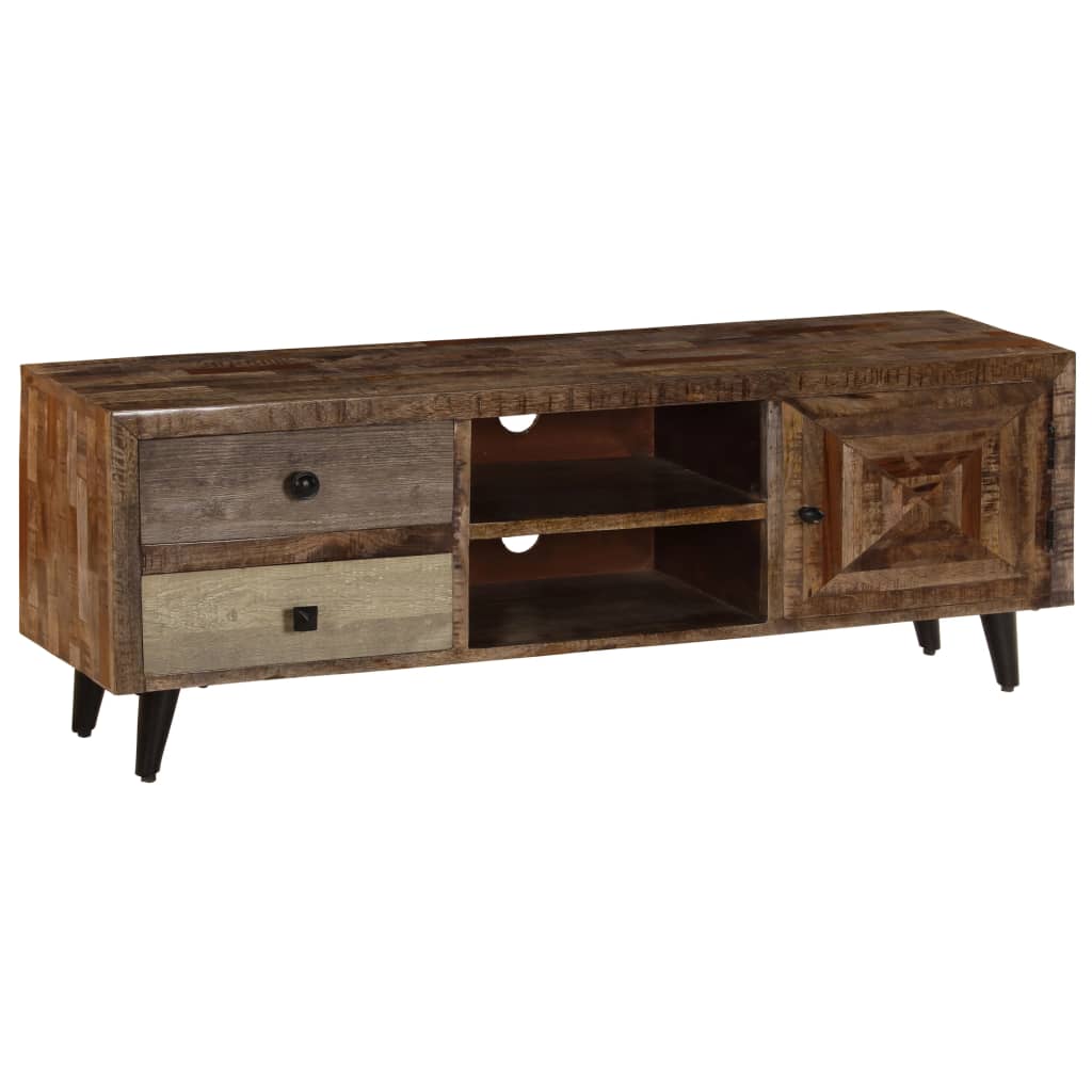 Tv-meubel 118x30x40 cm massief mangohout is nu te koop bij PeponiXL, paradijselijk wonen!