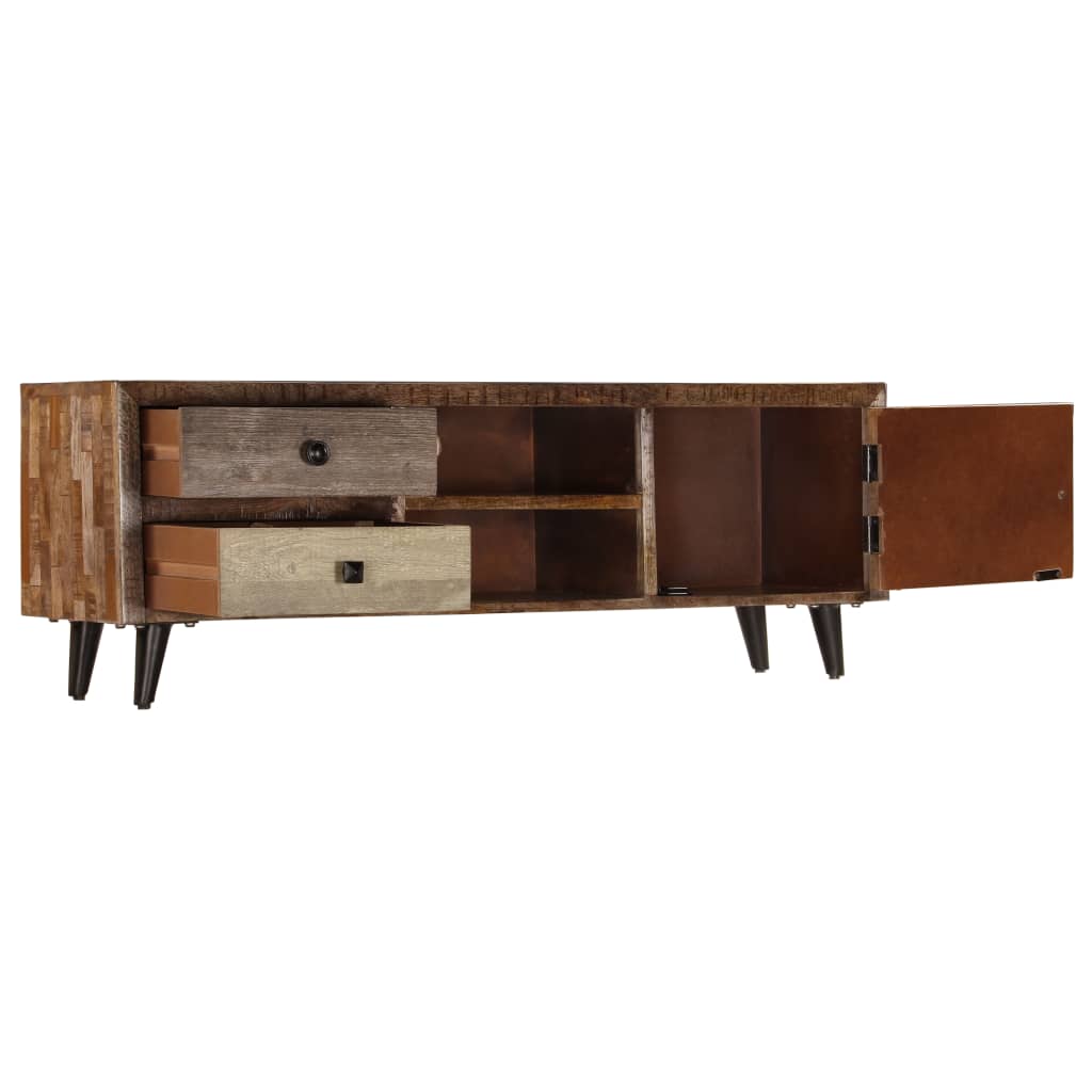 Tv-meubel 118x30x40 cm massief mangohout is nu te koop bij PeponiXL, paradijselijk wonen!