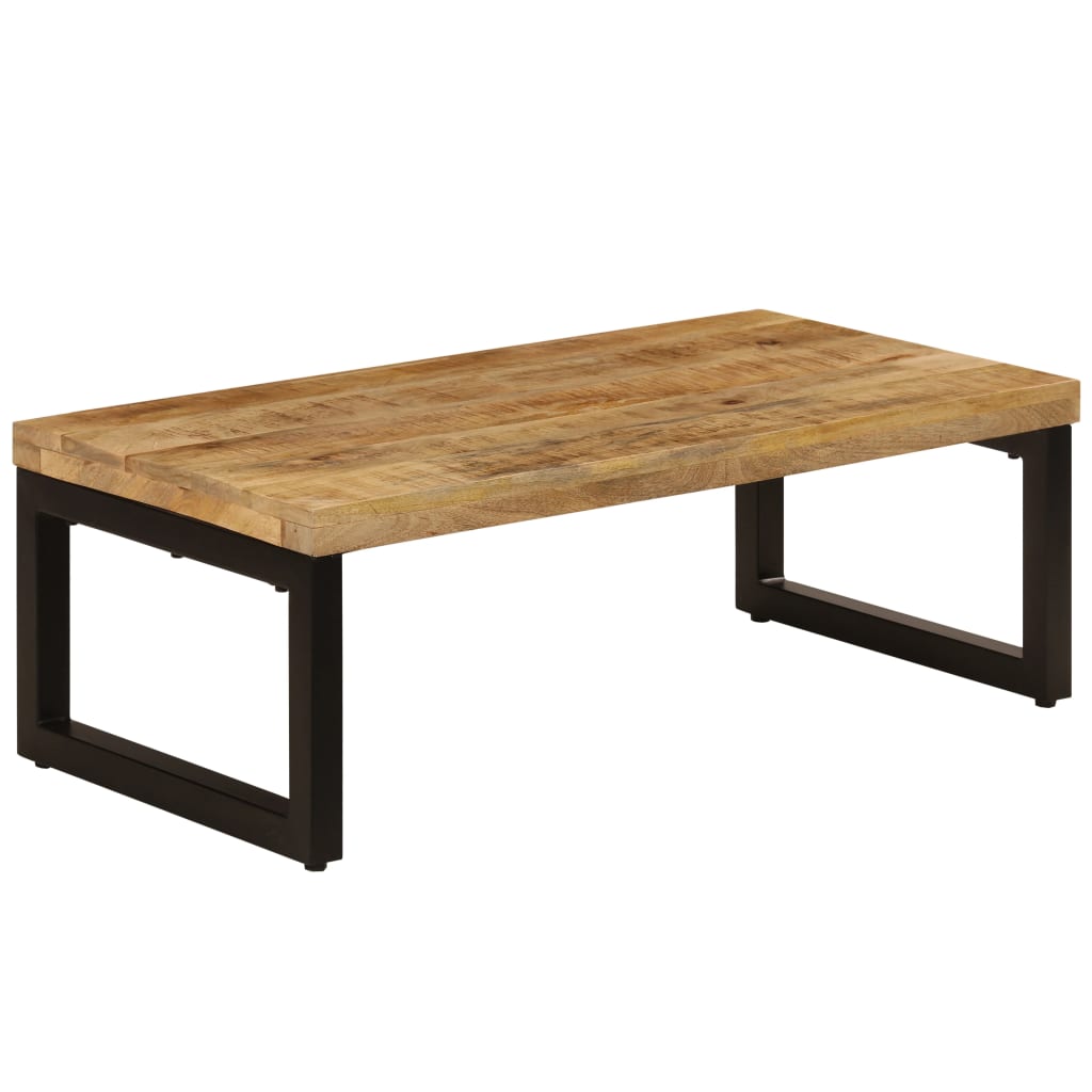 Salontafel 100x50x35 cm massief mangohout en staal is nu te koop bij PeponiXL, paradijselijk wonen!