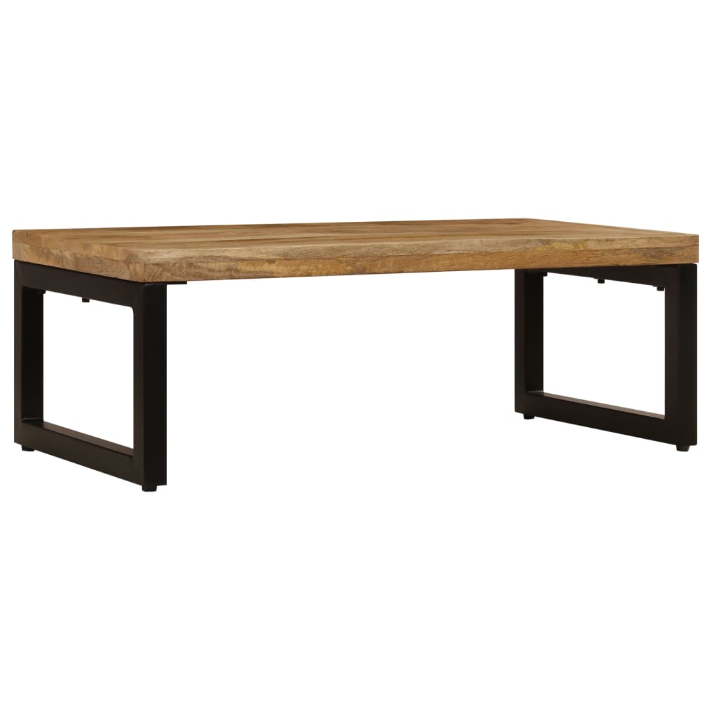 Salontafel 100x50x35 cm massief mangohout en staal is nu te koop bij PeponiXL, paradijselijk wonen!