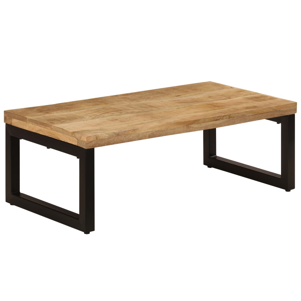 Salontafel 100x50x35 cm massief mangohout en staal is nu te koop bij PeponiXL, paradijselijk wonen!