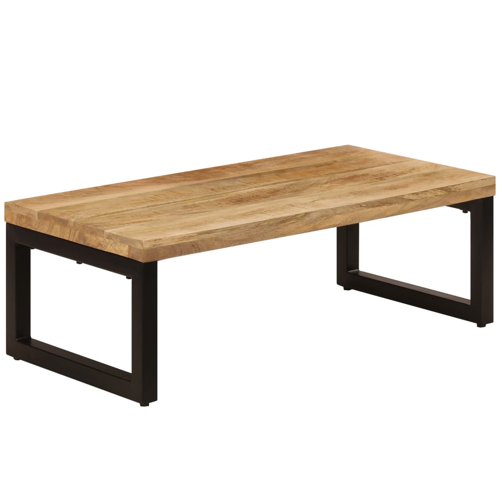 Salontafel 100x50x35 cm massief mangohout en staal is nu te koop bij PeponiXL, paradijselijk wonen!