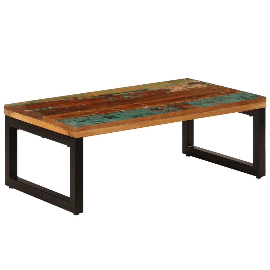 Salontafel 100x50x35 cm massief gerecycled hout en staal is nu te koop bij PeponiXL, paradijselijk wonen!