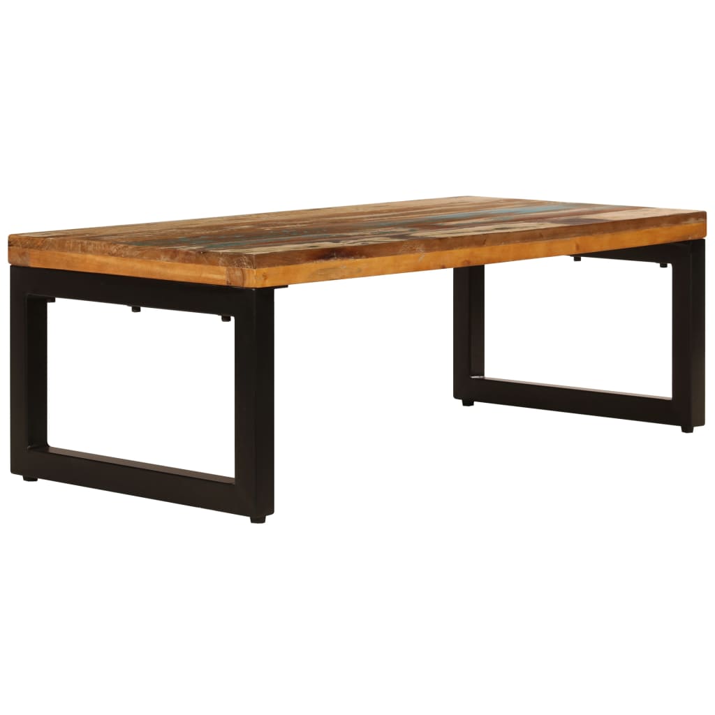 Salontafel 100x50x35 cm massief gerecycled hout en staal is nu te koop bij PeponiXL, paradijselijk wonen!