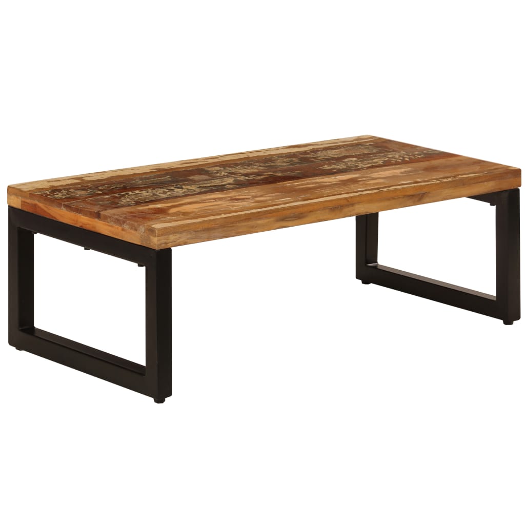 Salontafel 100x50x35 cm massief gerecycled hout en staal is nu te koop bij PeponiXL, paradijselijk wonen!