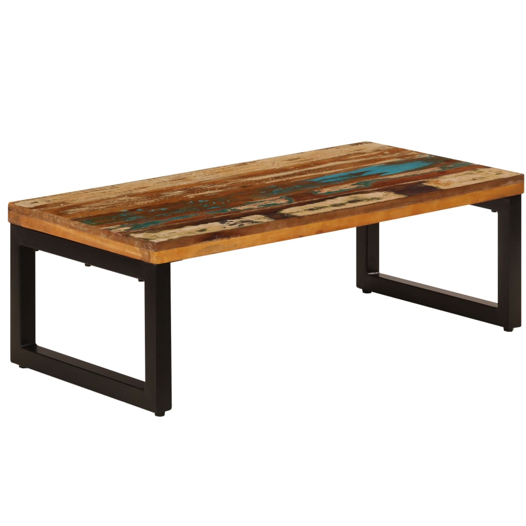 Salontafel 100x50x35 cm massief gerecycled hout en staal is nu te koop bij PeponiXL, paradijselijk wonen!