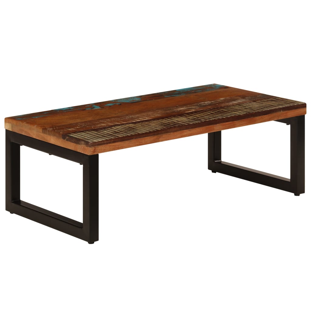 Salontafel 100x50x35 cm massief gerecycled hout en staal is nu te koop bij PeponiXL, paradijselijk wonen!