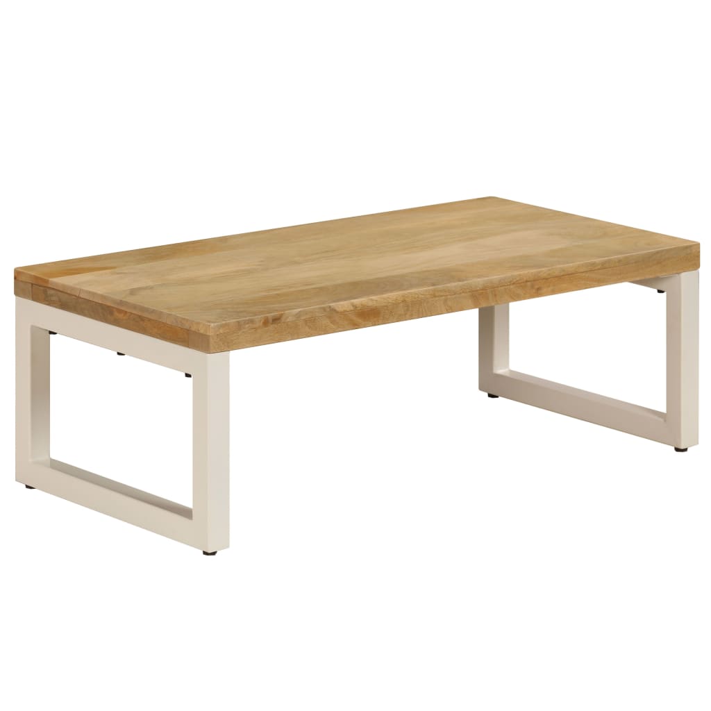 Salontafel 100x50x35 cm massief mangohout en staal is nu te koop bij PeponiXL, paradijselijk wonen!