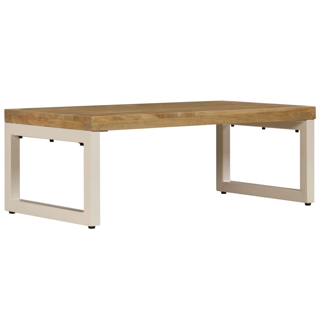 Salontafel 100x50x35 cm massief mangohout en staal is nu te koop bij PeponiXL, paradijselijk wonen!