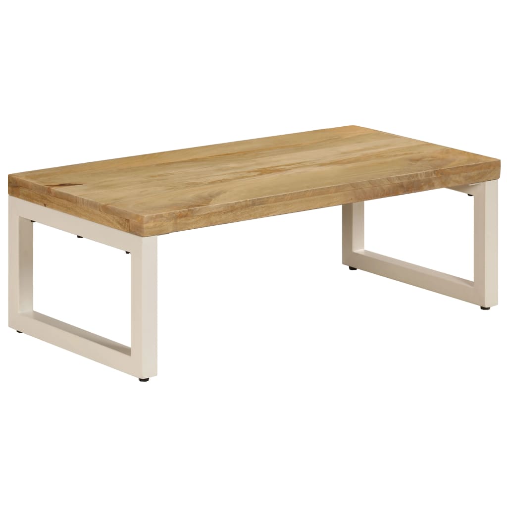 Salontafel 100x50x35 cm massief mangohout en staal is nu te koop bij PeponiXL, paradijselijk wonen!
