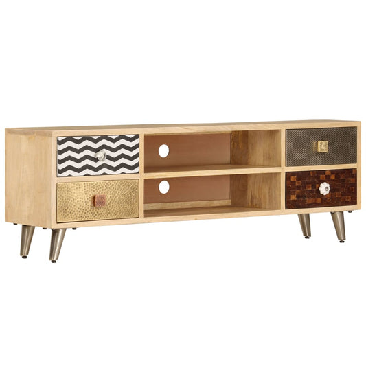 Tv-meubel 120x30x40 cm massief mangohout is nu te koop bij PeponiXL, paradijselijk wonen!