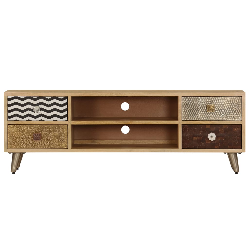 Tv-meubel 120x30x40 cm massief mangohout is nu te koop bij PeponiXL, paradijselijk wonen!