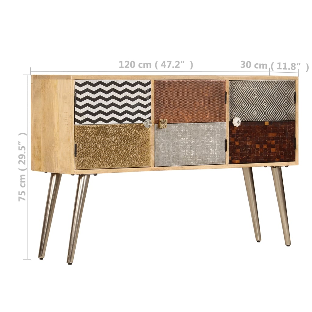 Dressoir 120x30x75 cm massief mangohout is nu te koop bij PeponiXL, paradijselijk wonen!