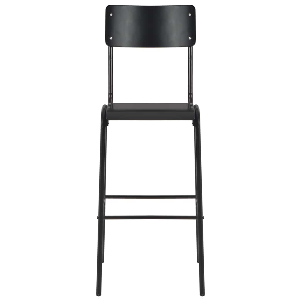 Barstoelen 2 st massief multiplex staal zwart is nu te koop bij PeponiXL, paradijselijk wonen!