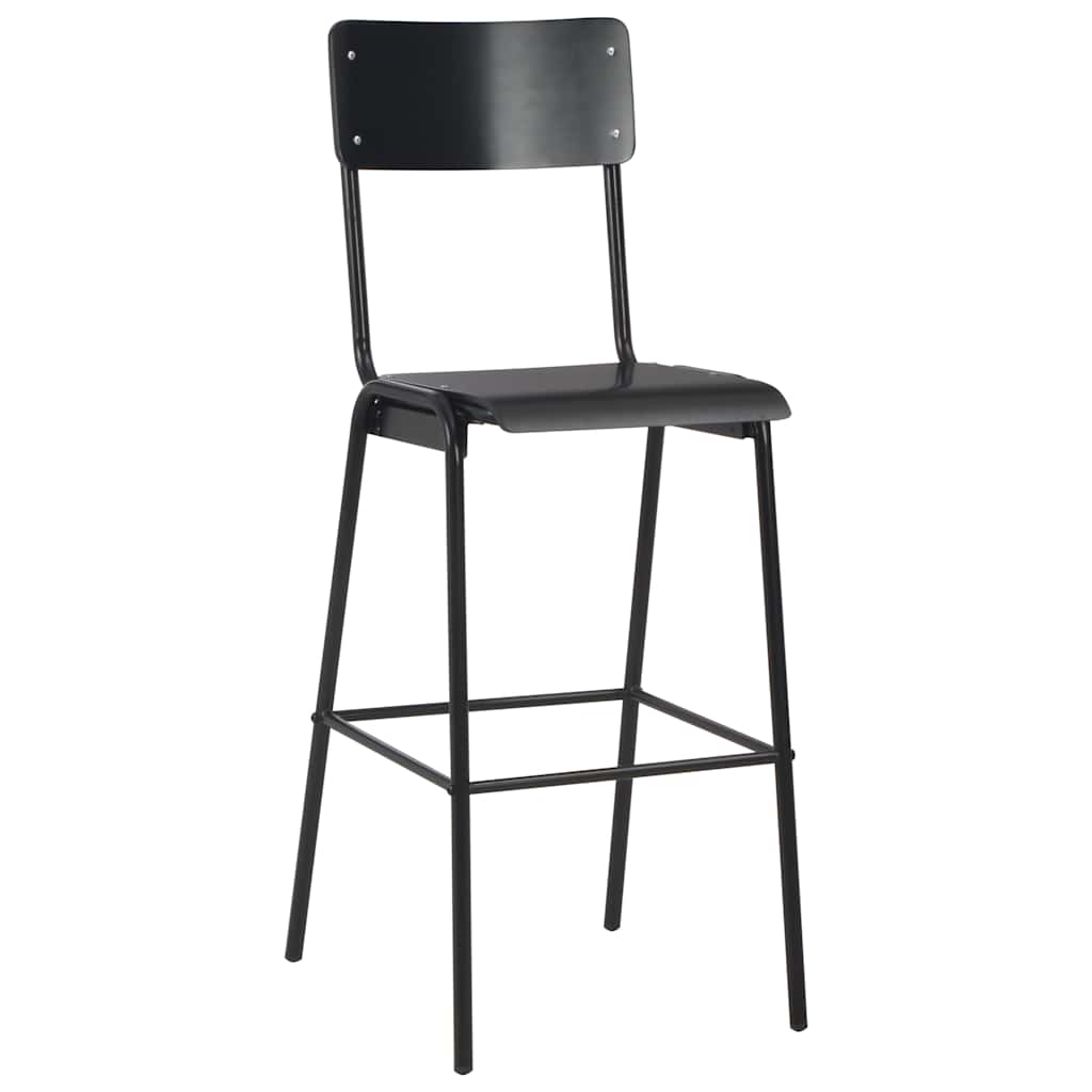 Barstoelen 2 st massief multiplex staal zwart is nu te koop bij PeponiXL, paradijselijk wonen!