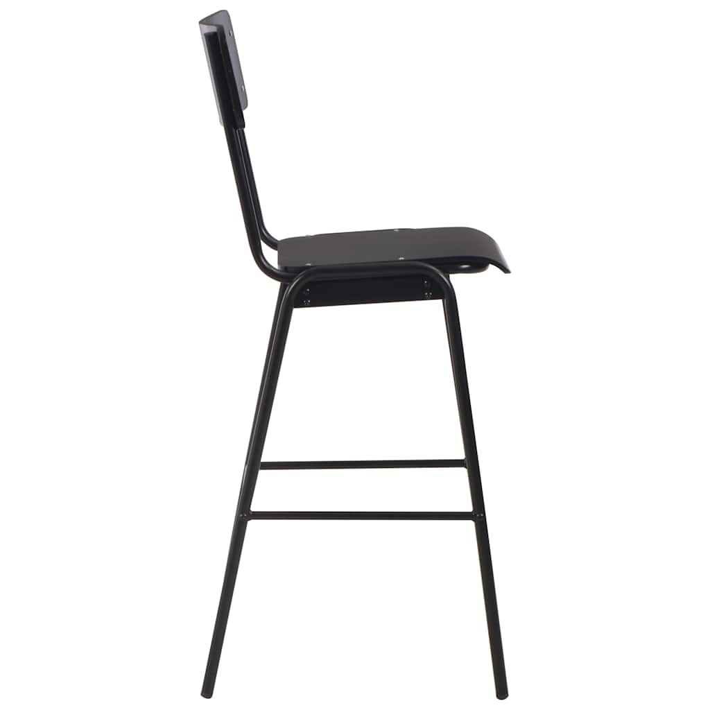Barstoelen 2 st massief multiplex staal zwart is nu te koop bij PeponiXL, paradijselijk wonen!