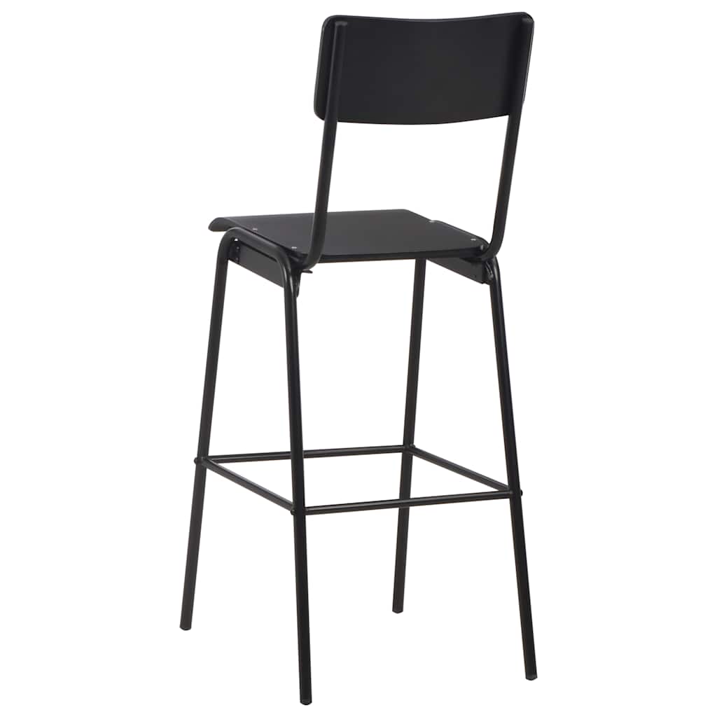 Barstoelen 2 st massief multiplex staal zwart is nu te koop bij PeponiXL, paradijselijk wonen!