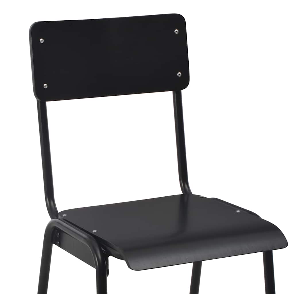 Barstoelen 2 st massief multiplex staal zwart is nu te koop bij PeponiXL, paradijselijk wonen!
