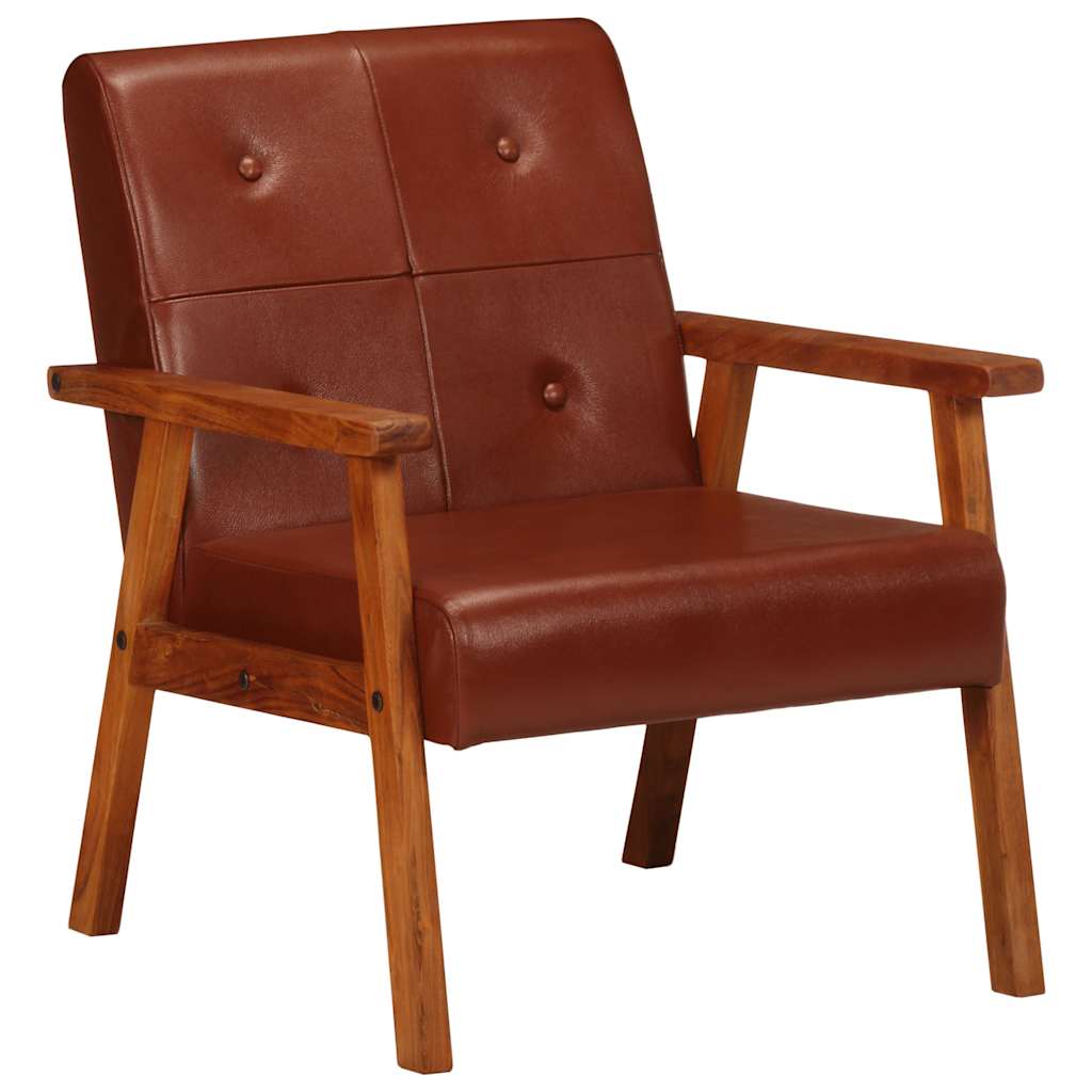 Fauteuil echt leer bruin is nu te koop bij PeponiXL, paradijselijk wonen!