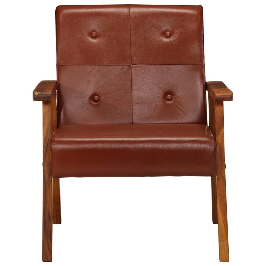 Fauteuil echt leer bruin is nu te koop bij PeponiXL, paradijselijk wonen!