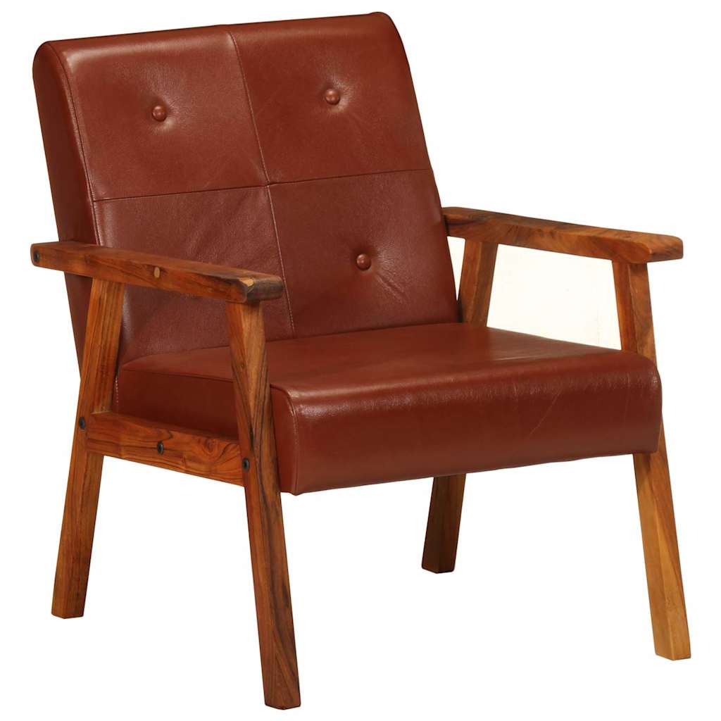 Fauteuil echt leer bruin is nu te koop bij PeponiXL, paradijselijk wonen!