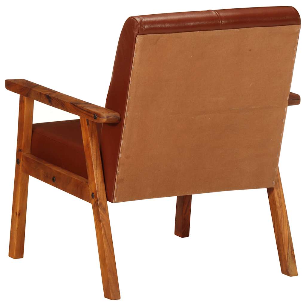 Fauteuil echt leer bruin is nu te koop bij PeponiXL, paradijselijk wonen!