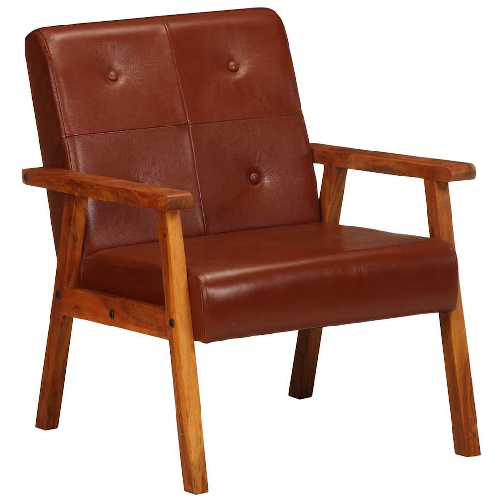 Fauteuil echt leer bruin is nu te koop bij PeponiXL, paradijselijk wonen!