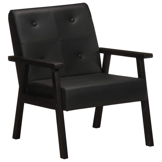 Fauteuil echt leer zwart is nu te koop bij PeponiXL, paradijselijk wonen!