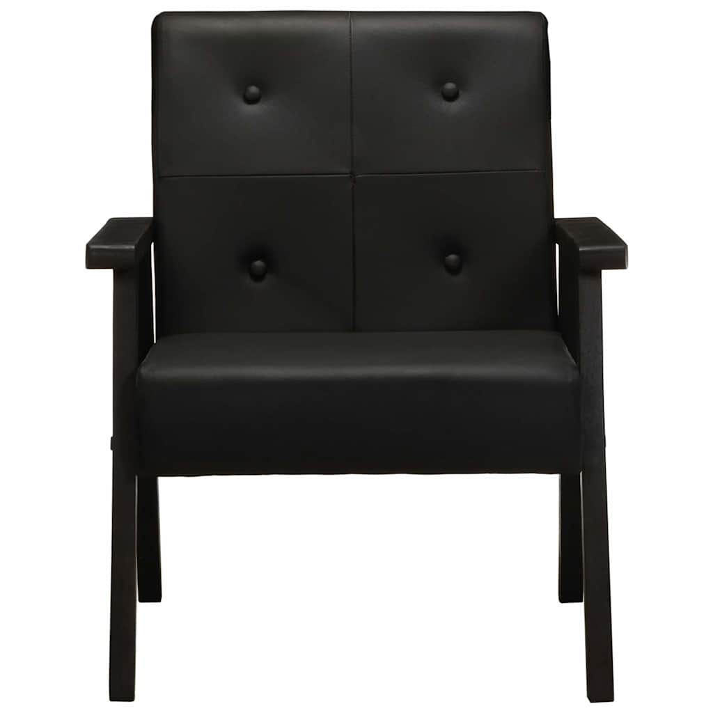Fauteuil echt leer zwart is nu te koop bij PeponiXL, paradijselijk wonen!