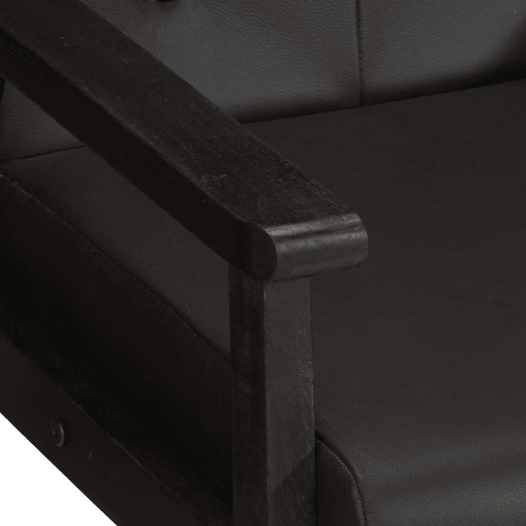 Fauteuil echt leer zwart is nu te koop bij PeponiXL, paradijselijk wonen!