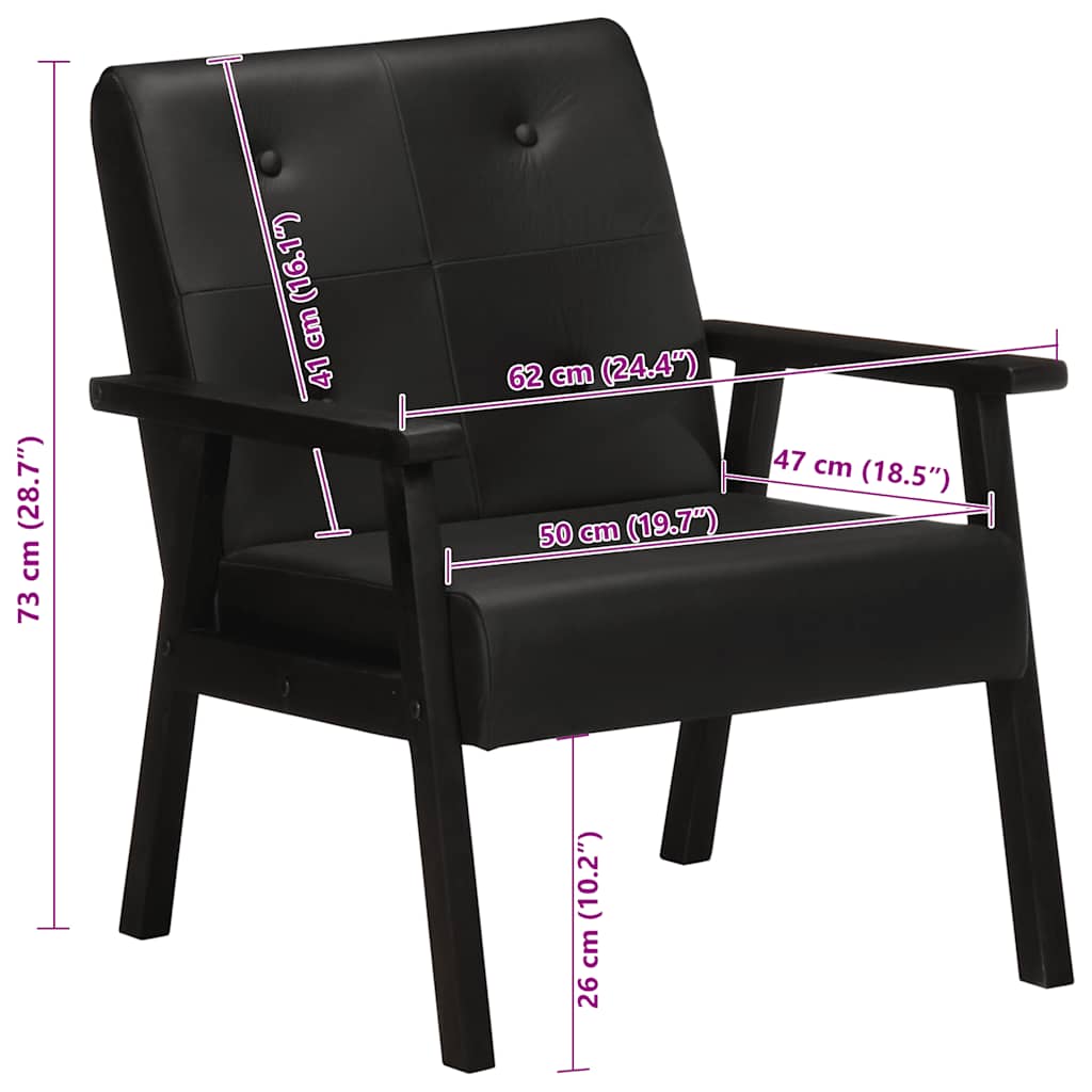 Fauteuil echt leer zwart is nu te koop bij PeponiXL, paradijselijk wonen!