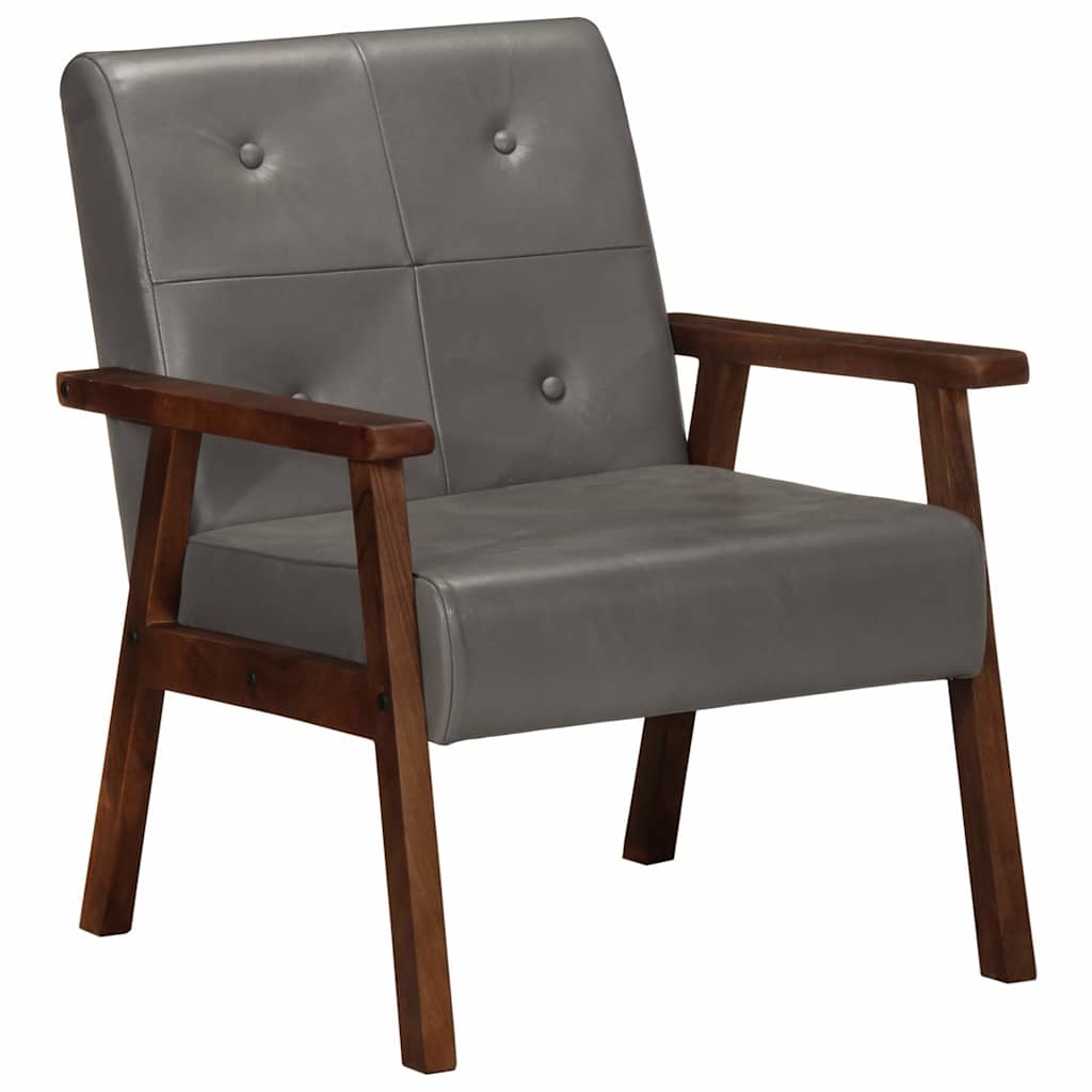 Fauteuil echt leer grijs is nu te koop bij PeponiXL, paradijselijk wonen!