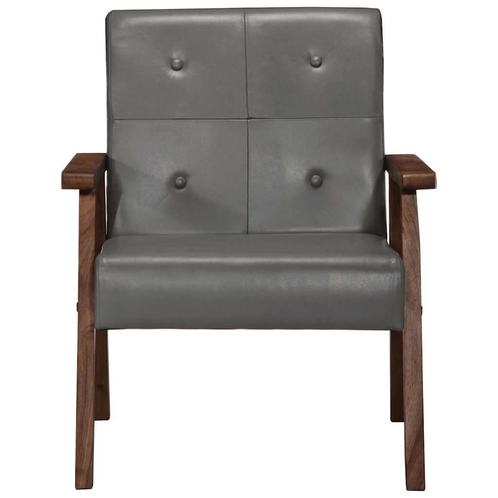 Fauteuil echt leer grijs is nu te koop bij PeponiXL, paradijselijk wonen!