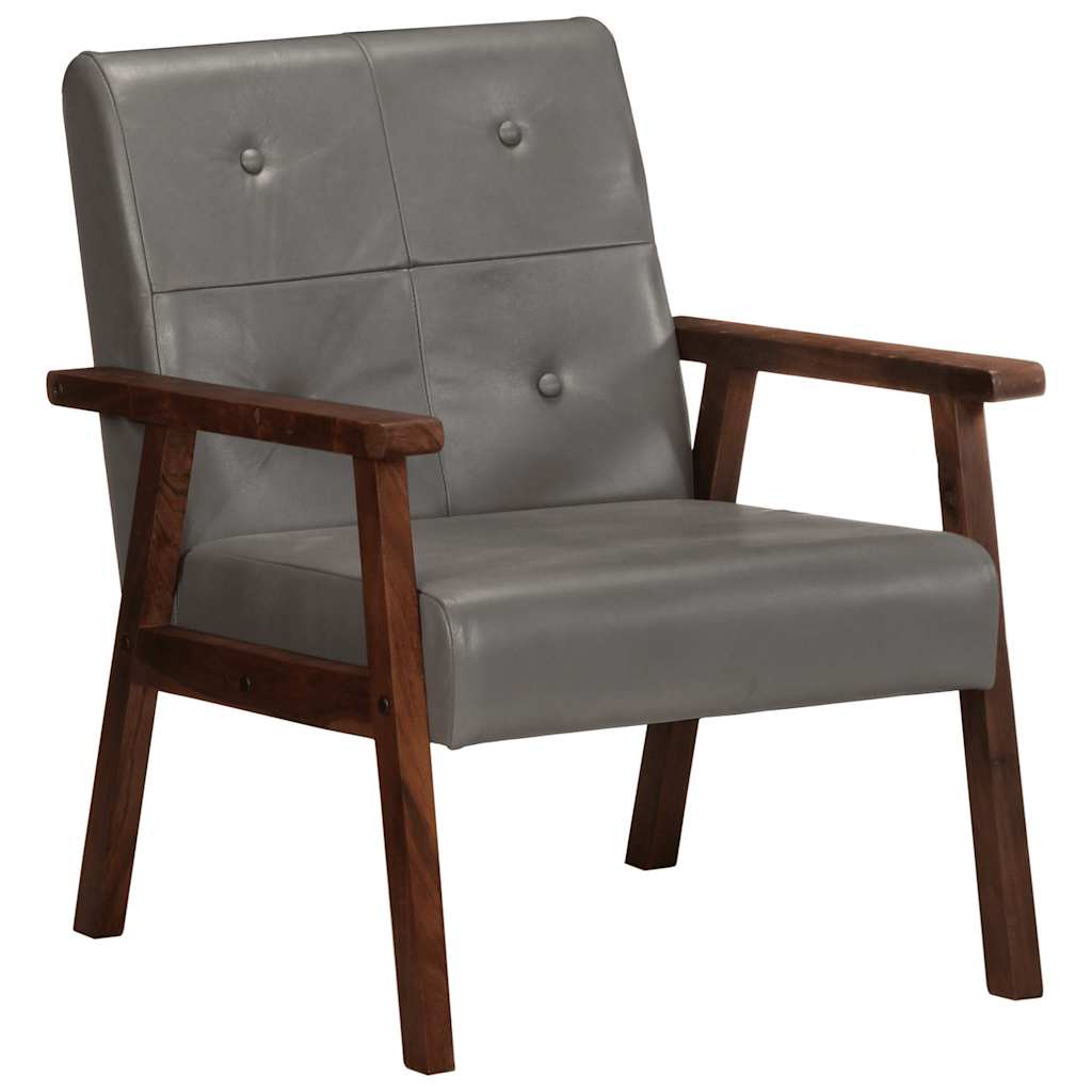 Fauteuil echt leer grijs is nu te koop bij PeponiXL, paradijselijk wonen!