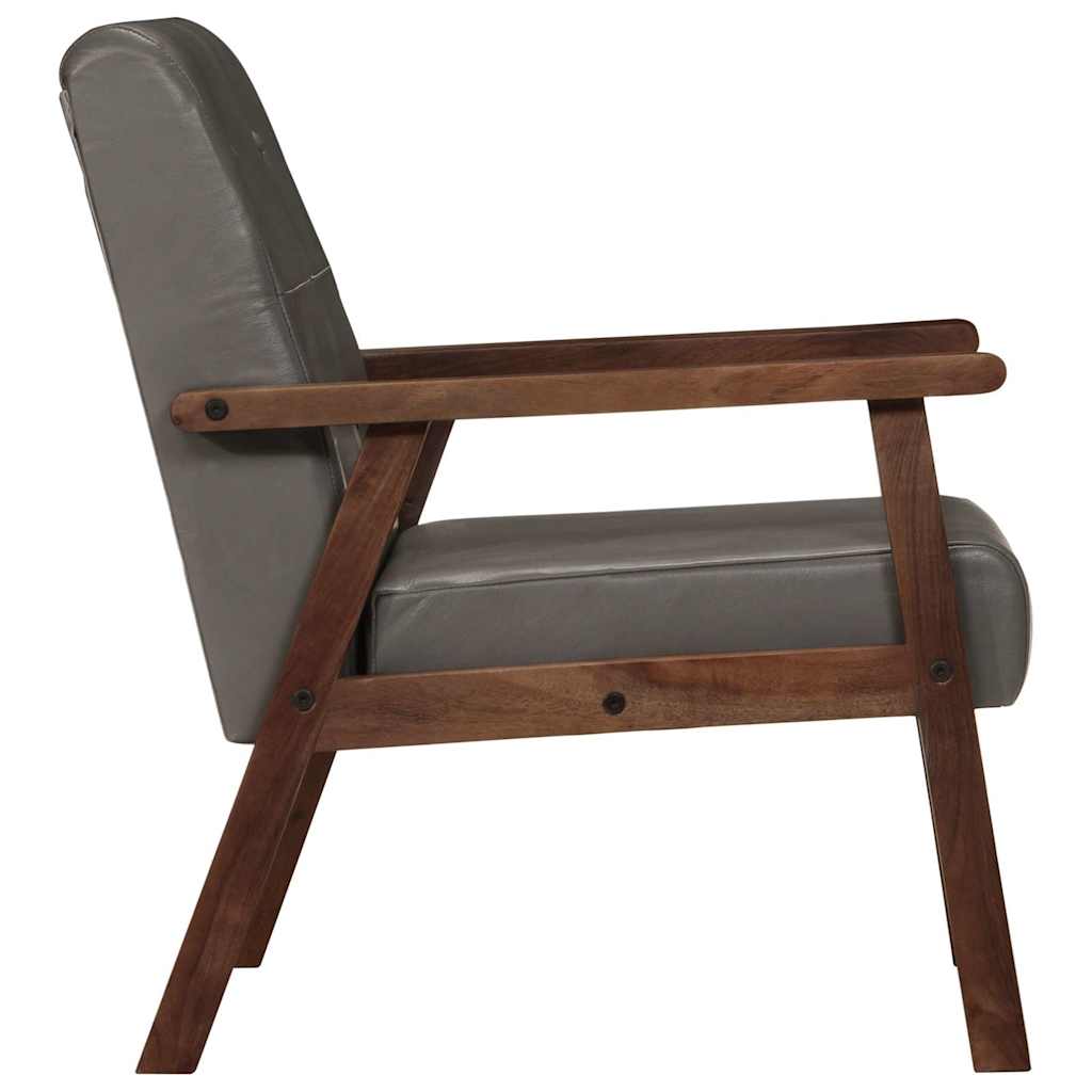 Fauteuil echt leer grijs is nu te koop bij PeponiXL, paradijselijk wonen!