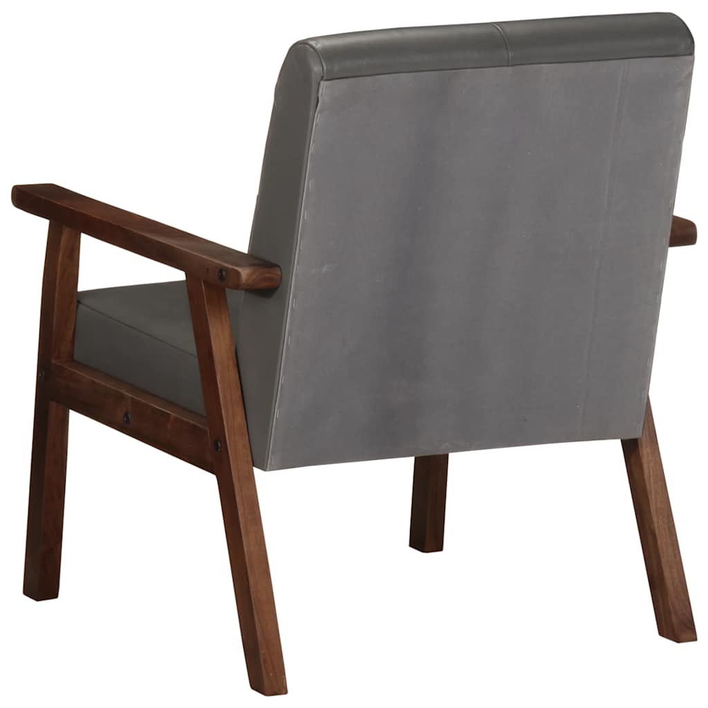 Fauteuil echt leer grijs is nu te koop bij PeponiXL, paradijselijk wonen!