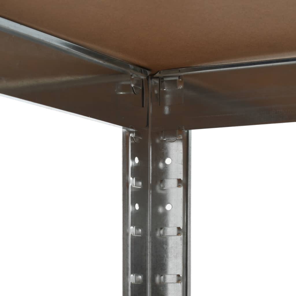 Hoekrek 5-laags staal en bewerkt hout zilverkleurig is nu te koop bij PeponiXL, paradijselijk wonen!