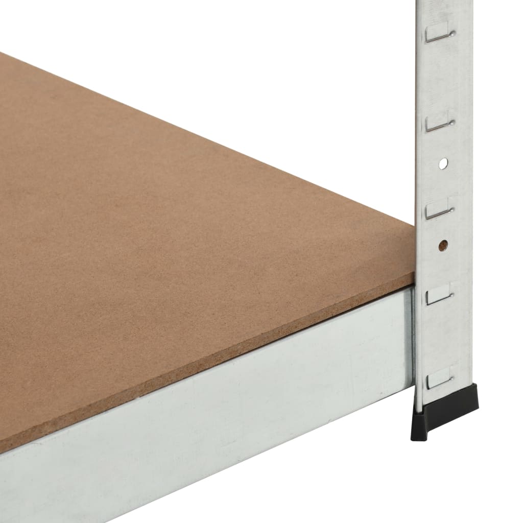 Hoekrek 5-laags staal en bewerkt hout zilverkleurig is nu te koop bij PeponiXL, paradijselijk wonen!