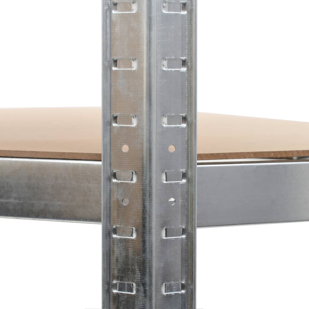 Hoekrek 5-laags staal en bewerkt hout zilverkleurig is nu te koop bij PeponiXL, paradijselijk wonen!
