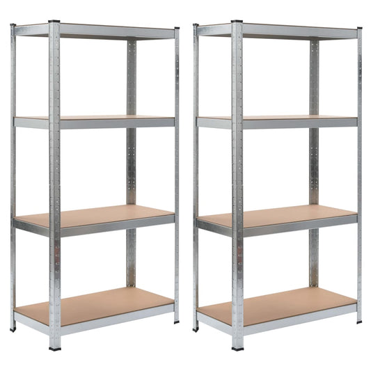 Opbergrek 4-laags 2 st staal & bewerkt hout zilverkleurig is nu te koop bij PeponiXL, paradijselijk wonen!