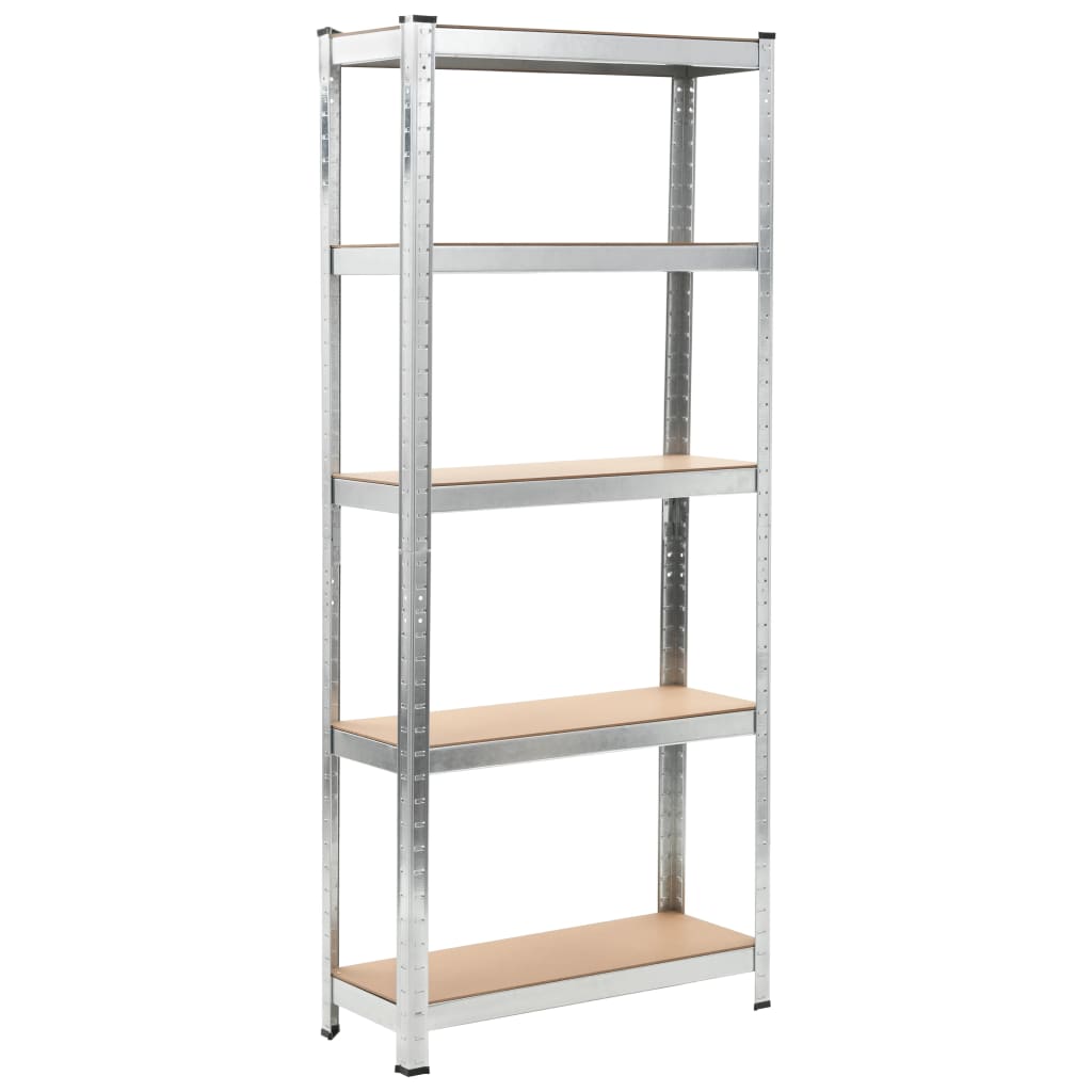 Opbergrek 5-laags 3 st staal en bewerkt hout zilverkleurig is nu te koop bij PeponiXL, paradijselijk wonen!