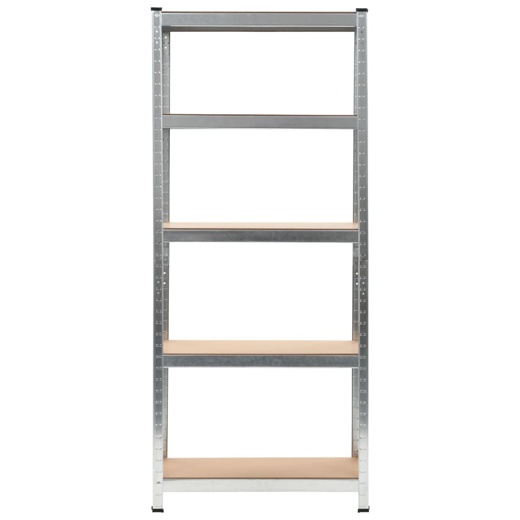 Opbergrek 5-laags 3 st staal en bewerkt hout zilverkleurig is nu te koop bij PeponiXL, paradijselijk wonen!