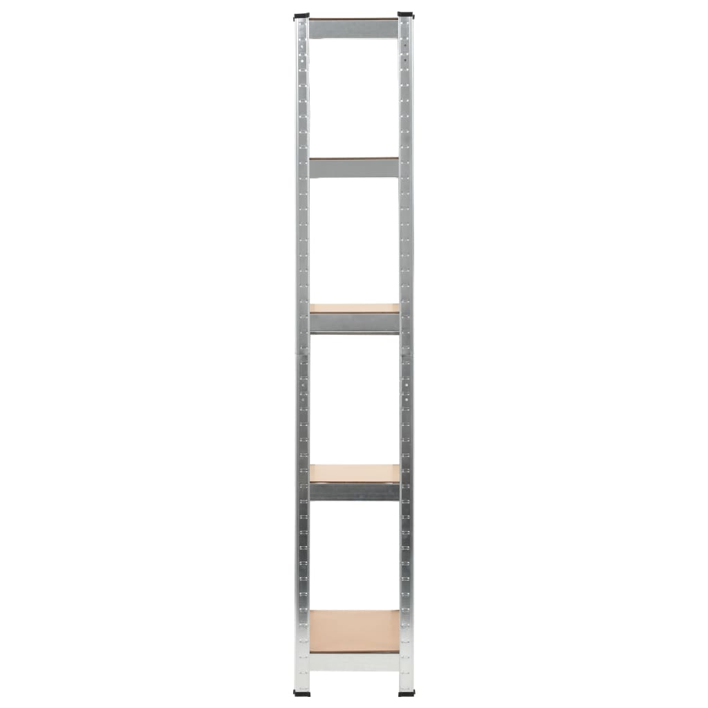 Opbergrek 5-laags 3 st staal en bewerkt hout zilverkleurig is nu te koop bij PeponiXL, paradijselijk wonen!