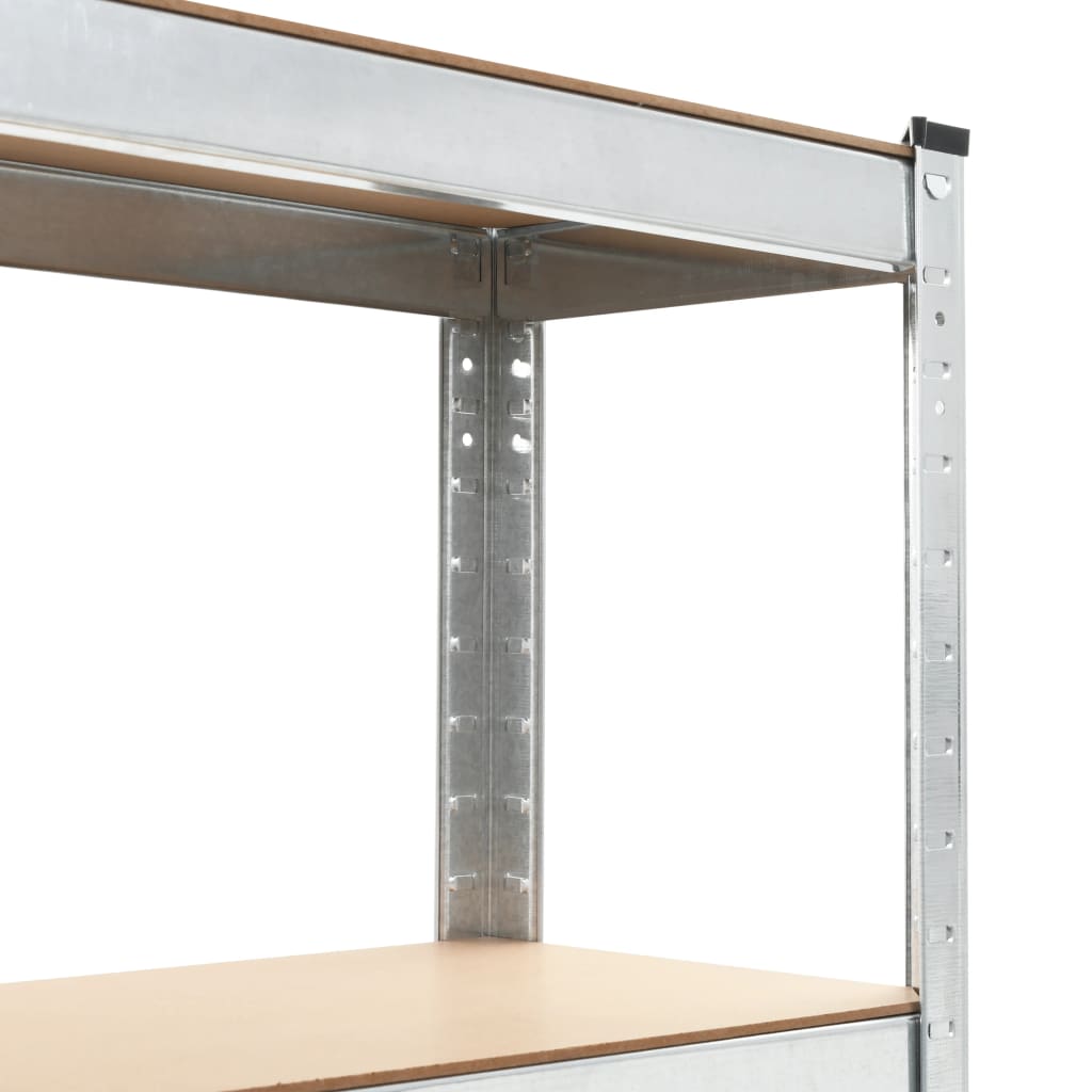 Opbergrek 5-laags 3 st staal en bewerkt hout zilverkleurig is nu te koop bij PeponiXL, paradijselijk wonen!