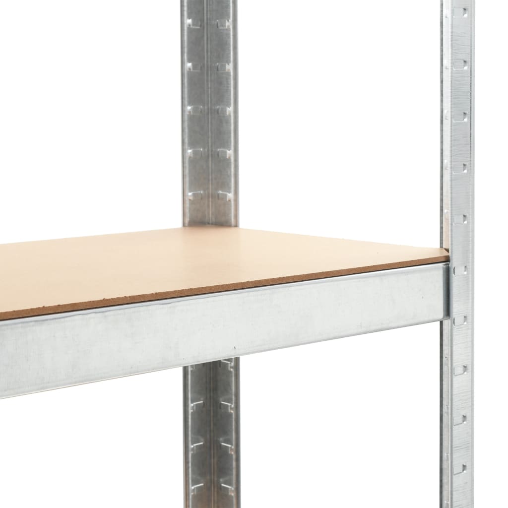 Opbergrek 5-laags 3 st staal en bewerkt hout zilverkleurig is nu te koop bij PeponiXL, paradijselijk wonen!