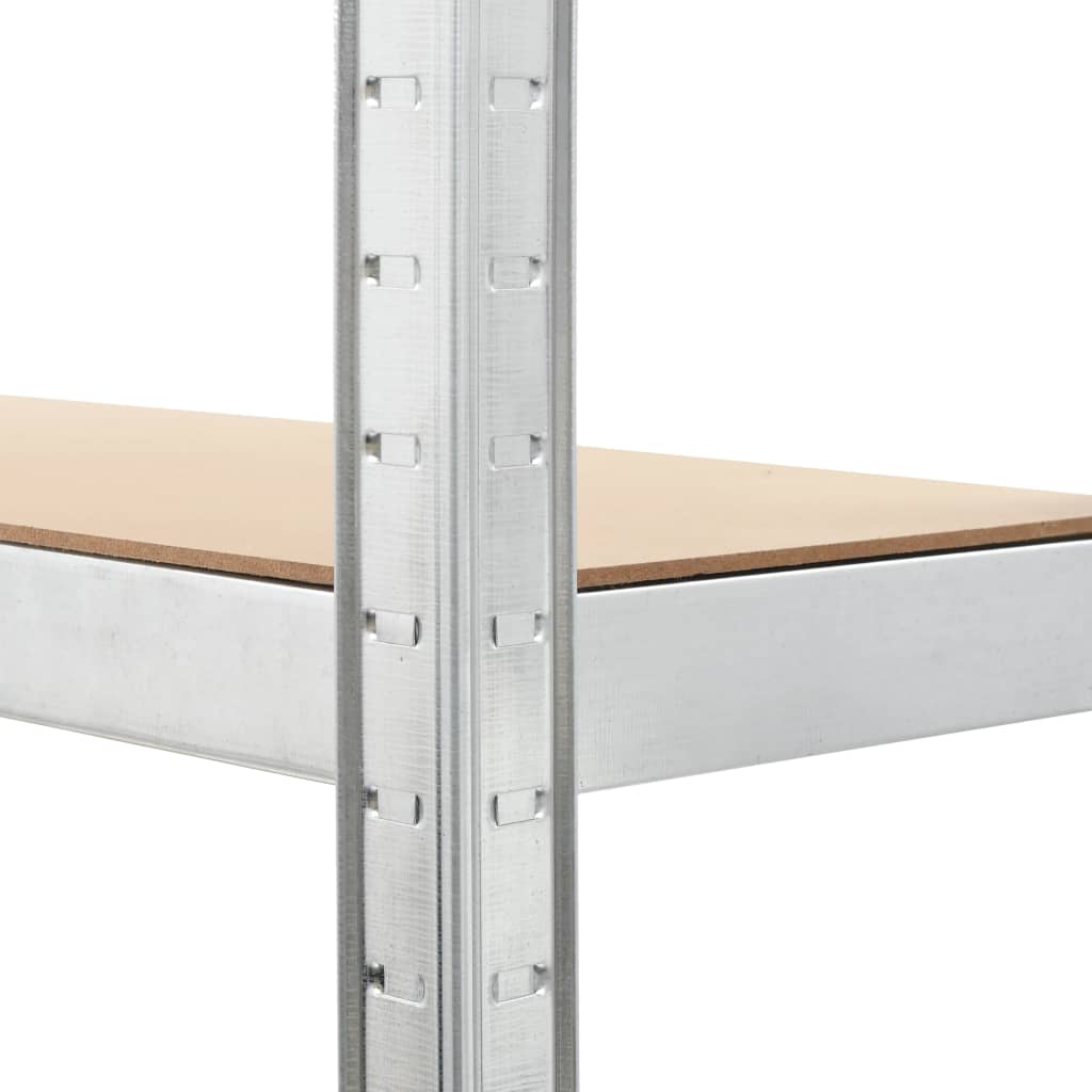 Opbergrek 5-laags 3 st staal en bewerkt hout zilverkleurig is nu te koop bij PeponiXL, paradijselijk wonen!