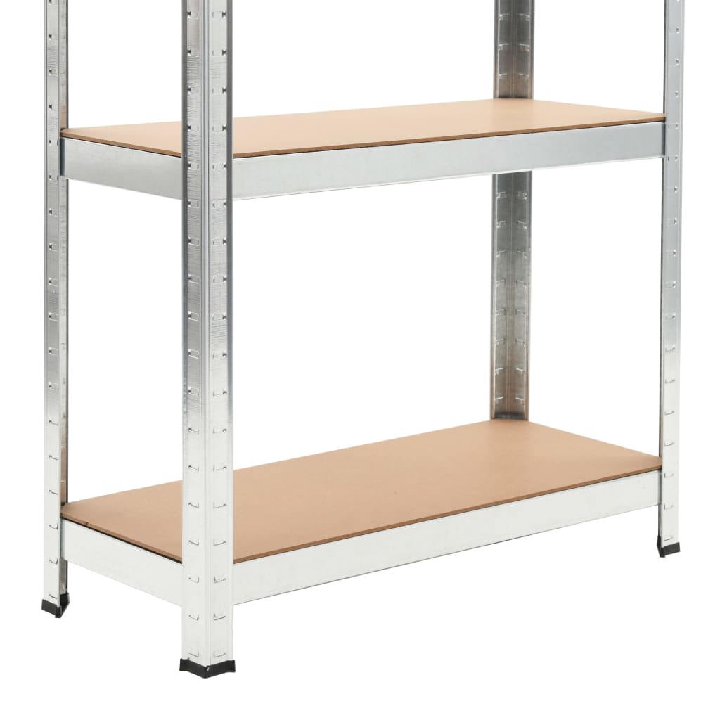 Opbergrek 5-laags 3 st staal en bewerkt hout zilverkleurig is nu te koop bij PeponiXL, paradijselijk wonen!