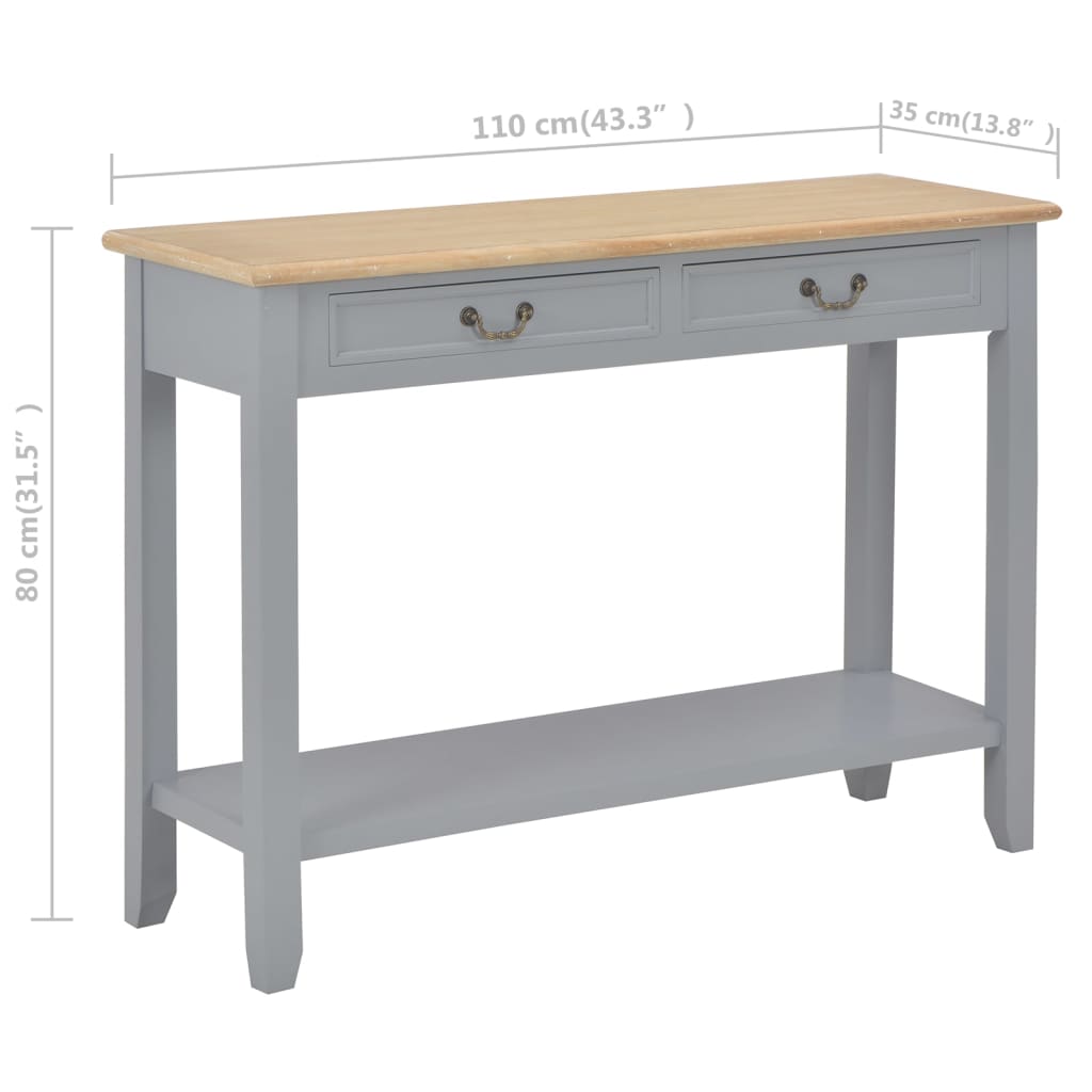 Wandtafel 110x35x80 cm hout grijs is nu te koop bij PeponiXL, paradijselijk wonen!