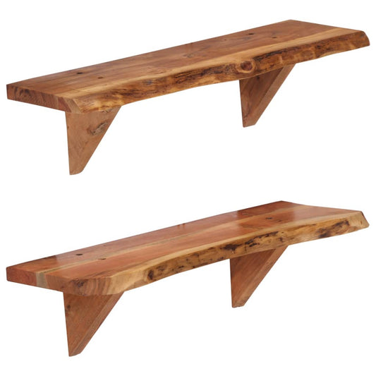 Wandschappen 2 st 60x20x18 cm massief acaciahout is nu te koop bij PeponiXL, paradijselijk wonen!