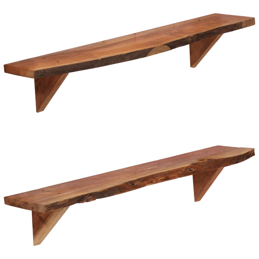 Wandschappen 2 st 90x20x18 cm massief acaciahout is nu te koop bij PeponiXL, paradijselijk wonen!
